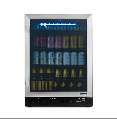 Newair FlipShelf™ 24" 162 Can or 54 Bottle, Built-in or Freestanding Wine and Beverage Fridge with Reversible Shelves