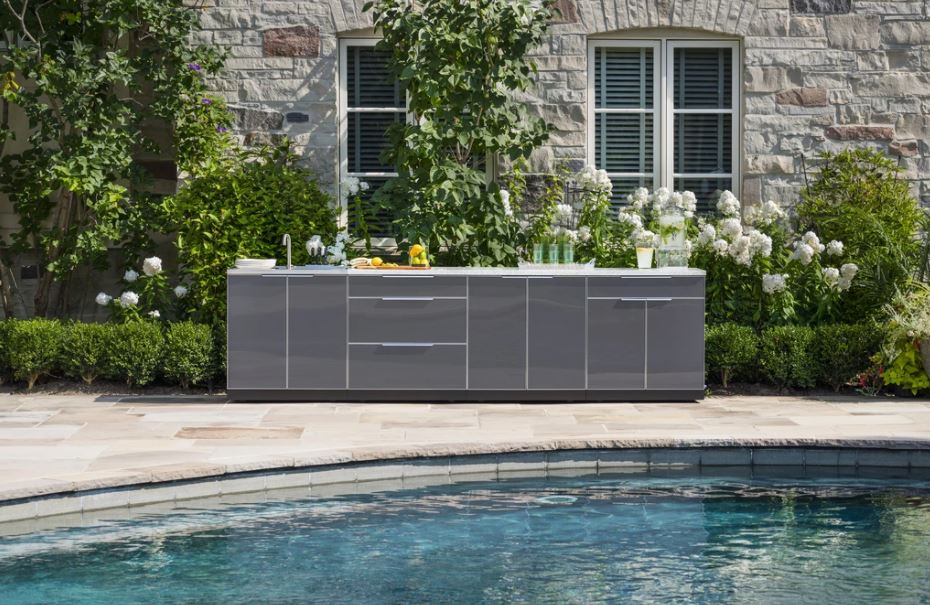 NewAge Products Outdoor Kitchen Aluminum 4 Piece Cabinet Set 65283