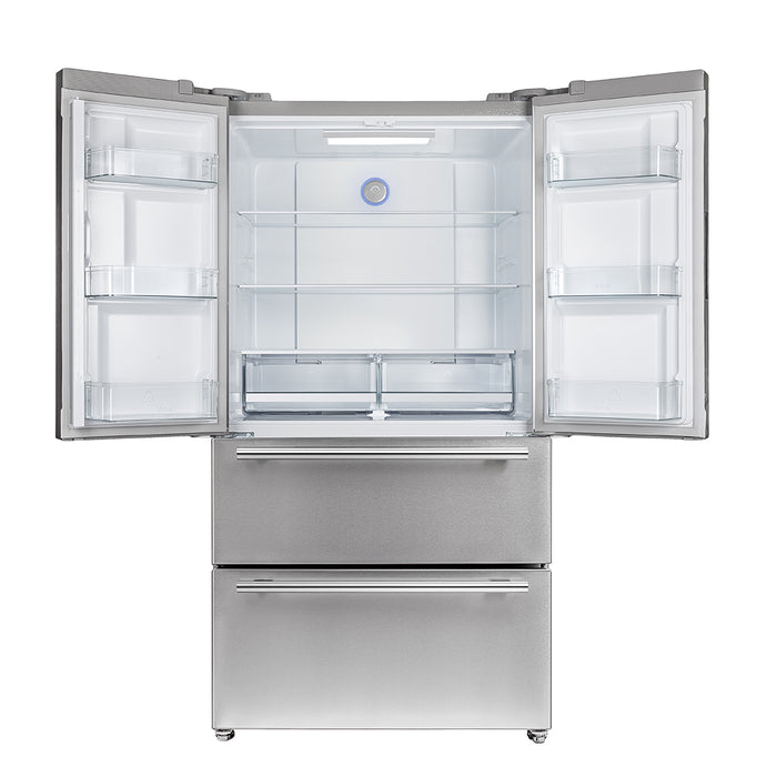 Forno Products Moena - 36" French Door Refrigerator 19cu.ft FFRBI1820-36SB