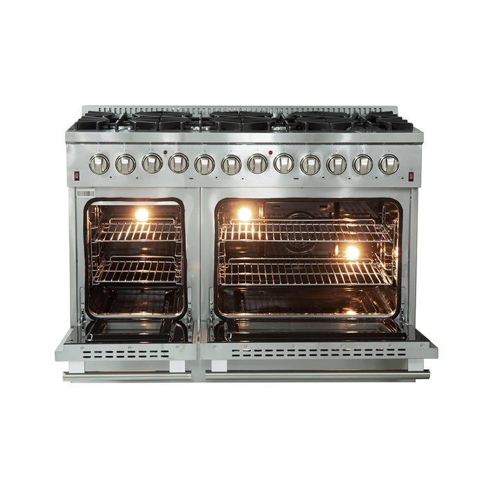 Forno Products GALIANO - Gold Professional 48" Freestanding Dual Fuel Range FFSGS6156-48