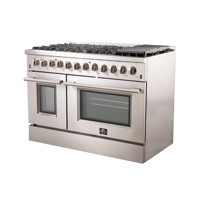 Forno Products GALIANO - Gold Professional 48" Freestanding Dual Fuel Range FFSGS6156-48