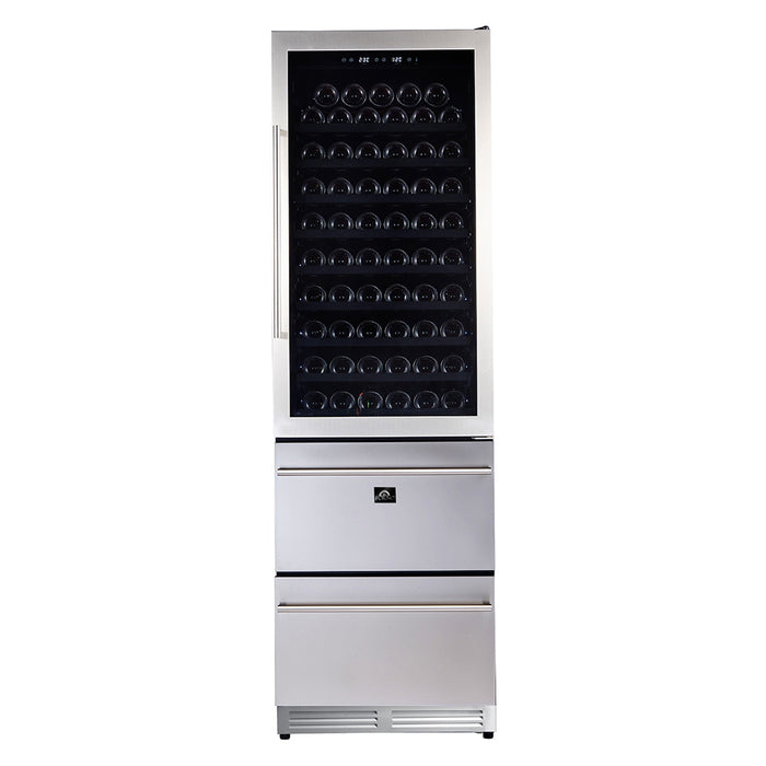 Forno Products Azienda - Triple Temp Zones - Free Standing Dual Zone 24''  Wine Cooler -108 Bottles FWCDR6628-24S