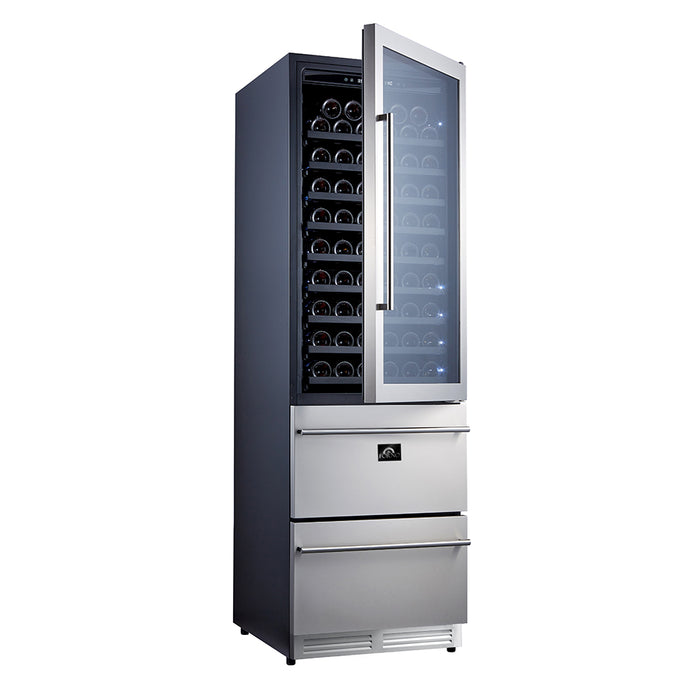 Forno Products Azienda - Triple Temp Zones - Free Standing Dual Zone 24''  Wine Cooler -108 Bottles FWCDR6628-24S