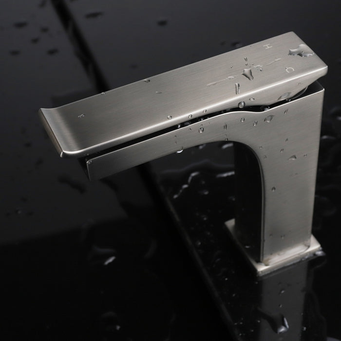 Lexora Balzani Brass Single Hole Bathroom Faucet, Gun Matte Finish
