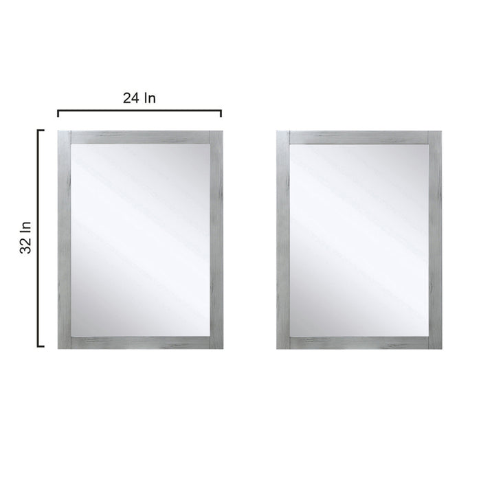 Lexora Marsyas 60" Ash Grey Double Vanity, White Quartz Top, White Square Sinks and 24" Mirrors