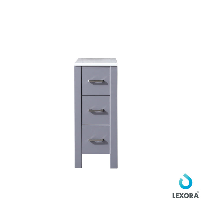 Lexora Volez 12" Dark Grey Side Cabinet, Phoenix Stone Top