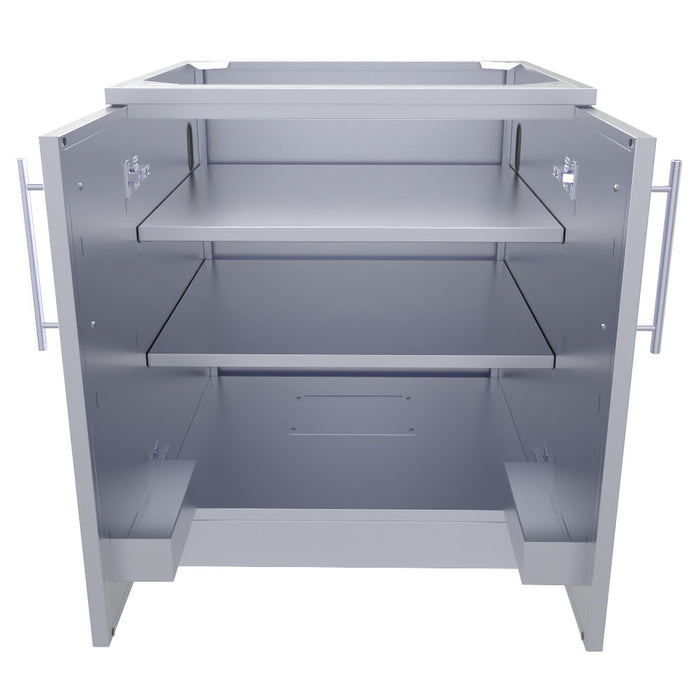 30" Full Height Double Door Base Cabinet w/Two Shelves & Door Pockets - Item No. SBC30FDD