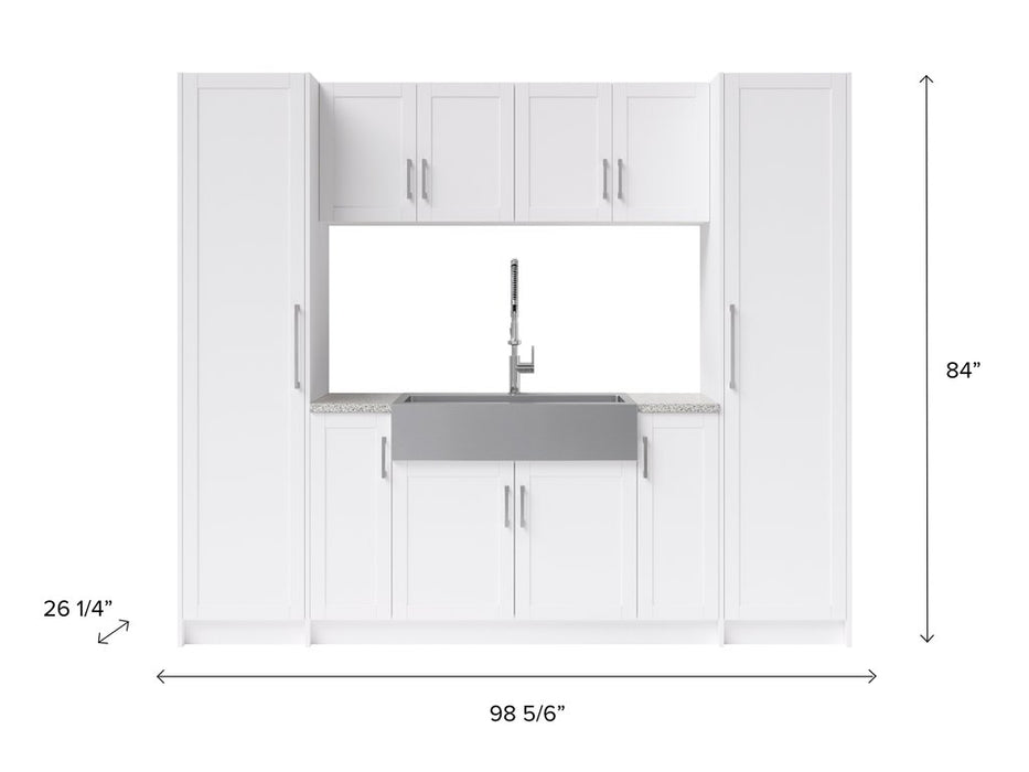 NewAge Products HOME LAUNDRY Room 11 Piece Cabinet Set with 36 in. Sink and Faucet