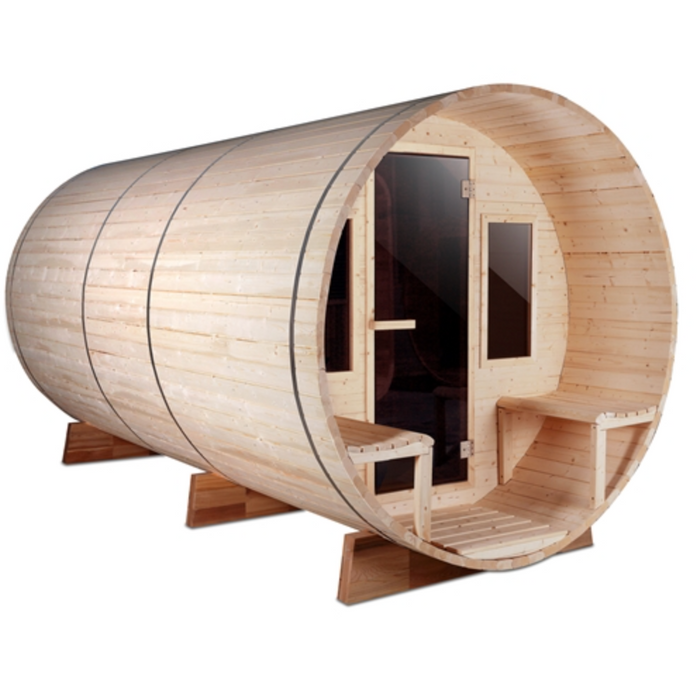 Aleko Outdoor White Pine Barrel Steam Sauna 8 Person