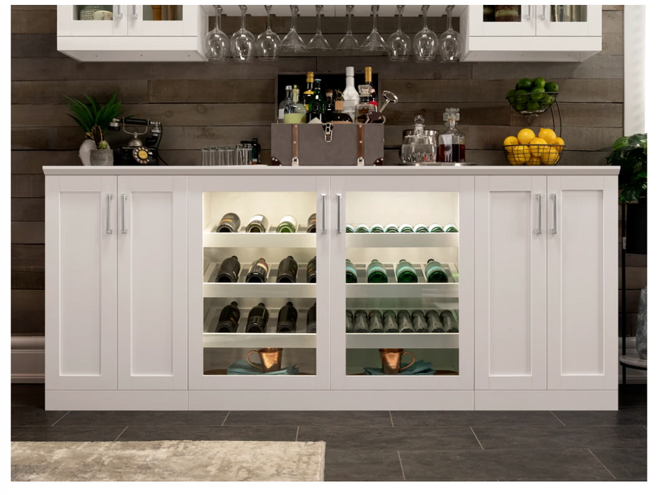 NewAge Products 21" Home Bar 6 Piece Bar Cabinet Set 62523 Beverage Bar Cabinetry with Wine Rack Cabinet