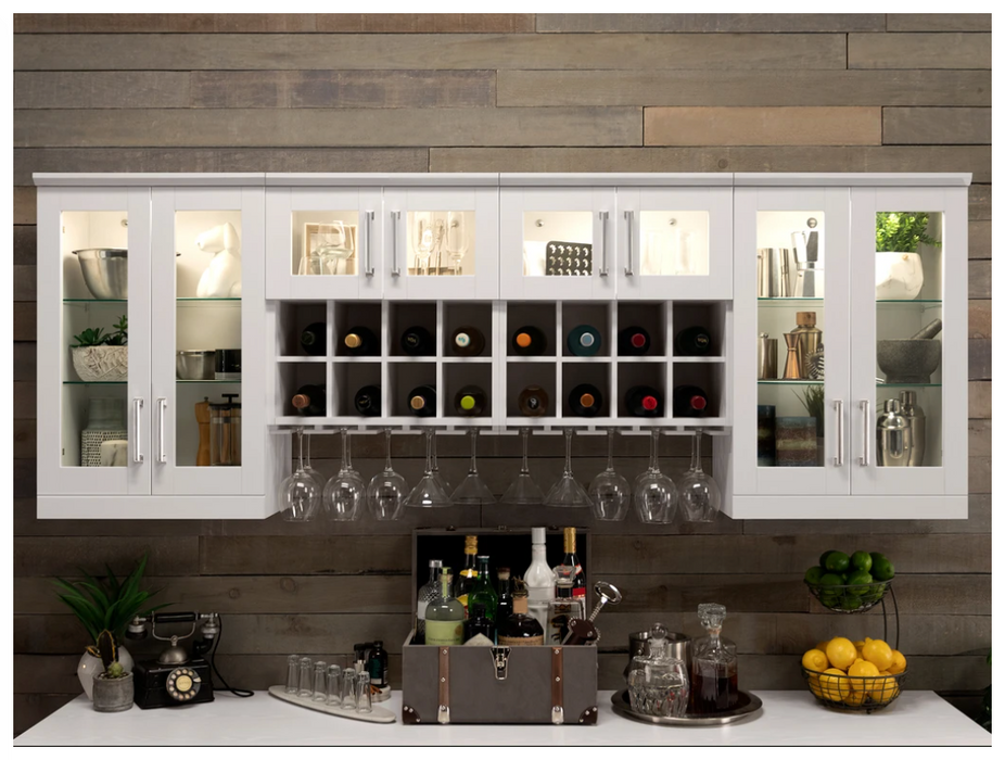 NewAge Products 21" Home Bar 6 Piece Bar Cabinet Set 62523 Beverage Bar Cabinetry with Wine Rack Cabinet