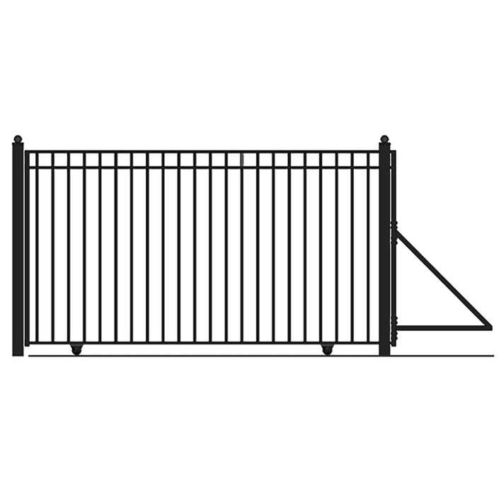 Single Slide Steel Driveway Gate - Madrid Style - 14 x 6 Feet