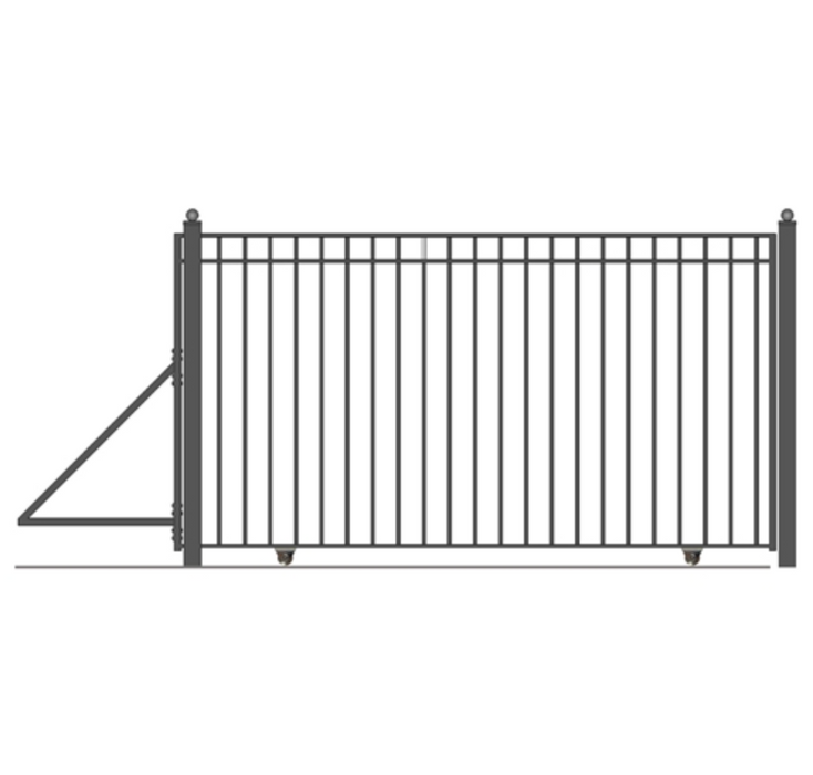 Aleko Single Slide Steel Driveway Gate - Madrid Style - 18 x 6 Feet