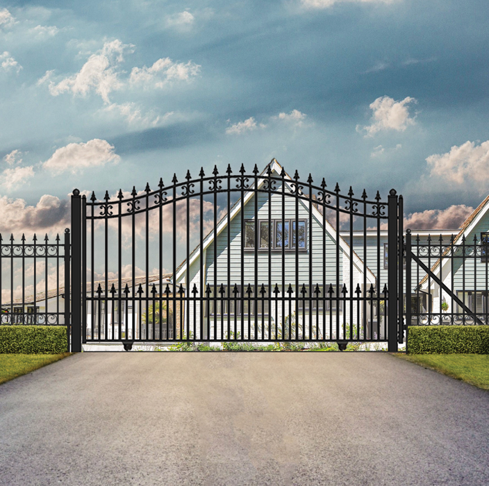 Aleko Steel Sliding Driveway Gate - St. Petersburg Style - 16 x 6 Feet