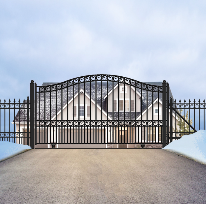 Aleko Steel Sliding Driveway Gate - Paris Style - 14 x 6 Feet