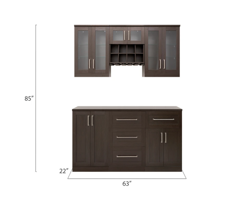 NewAge Products 21" Home Bar 6 Piece Cabinet Set 62517