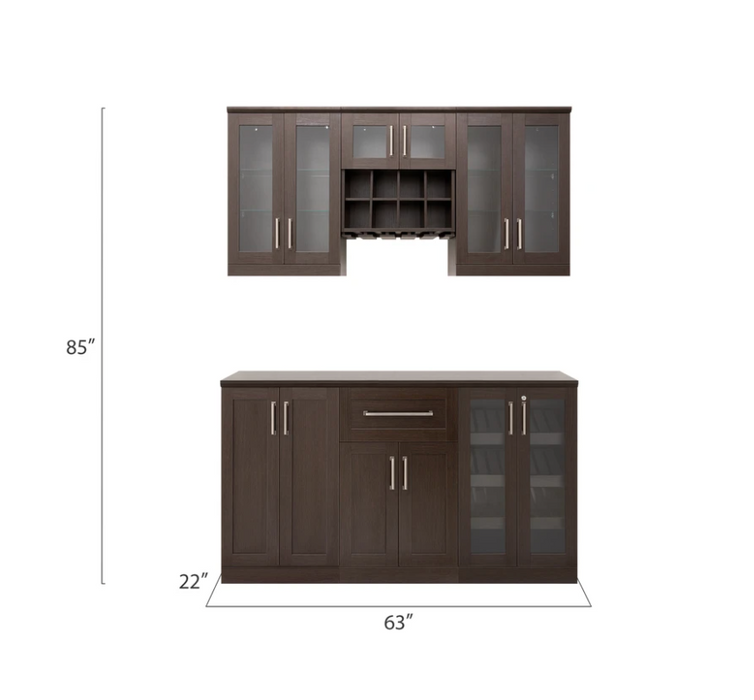 NewAge Products 21" Home Bar 6 Piece Cabinet Set 62518