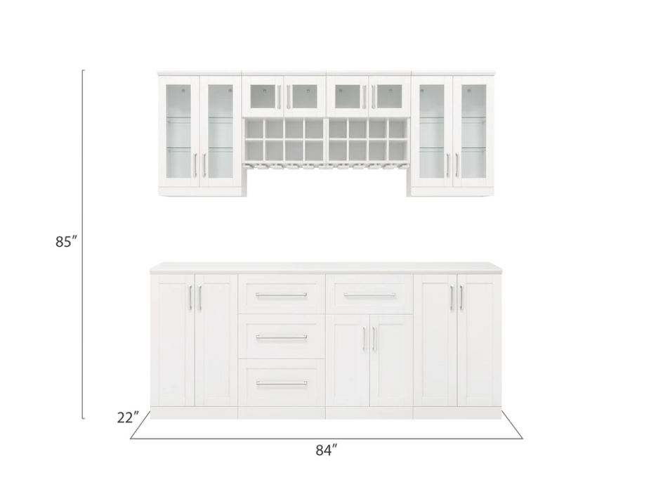 NewAge Products 21" Home Bar 8 Piece Cabinet Set 62526