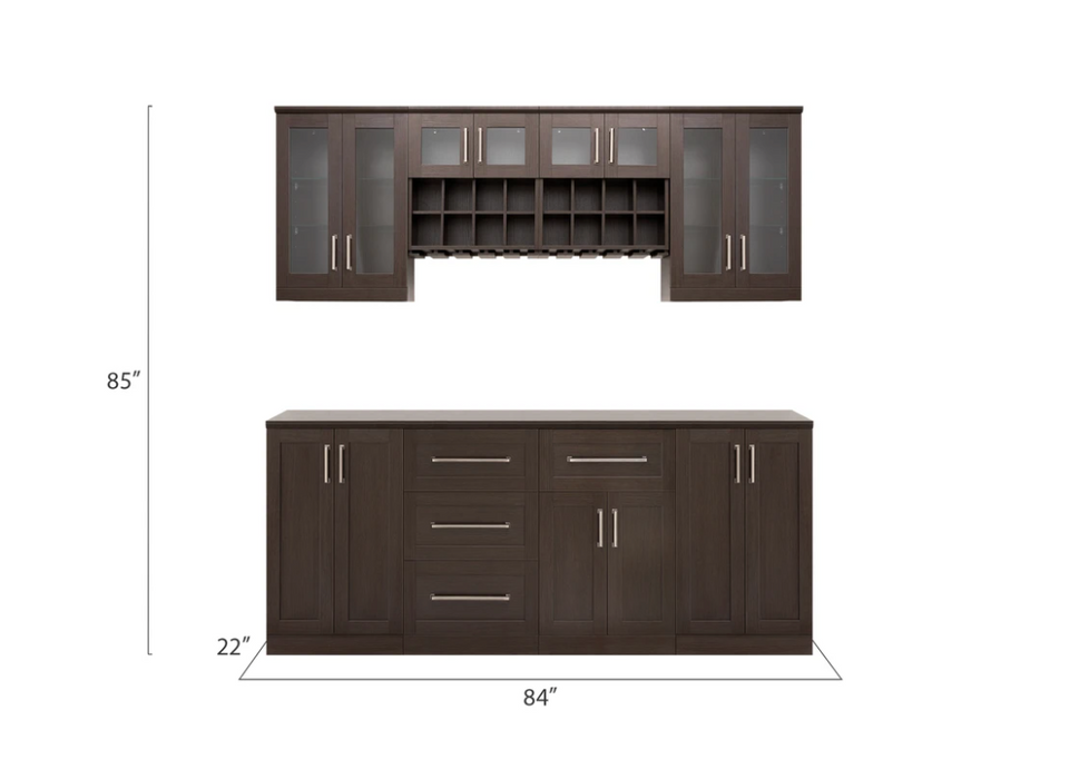 NewAge Products 21" Home Bar 8 Piece Cabinet Set 62526