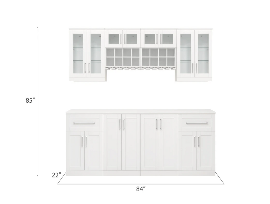 NewAge Products 21" Home Bar 8 Piece Cabinet Set 62528