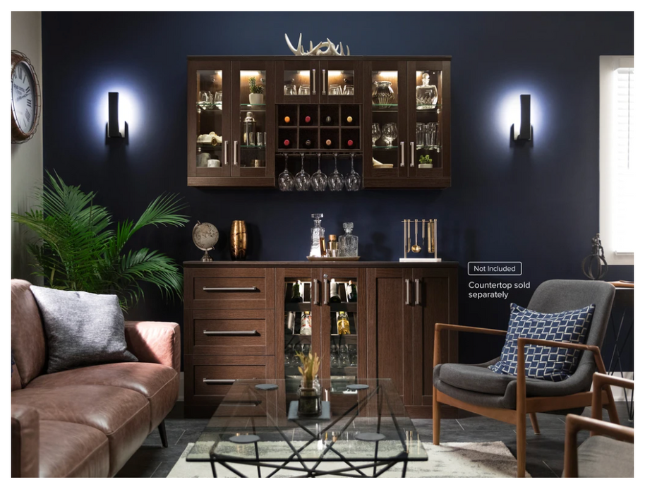 NewAge Products 21" Home Bar 6 Piece Bar Cabinet Set 62520 Beverage Bar Cabinetry with Wine Rack Cabinet