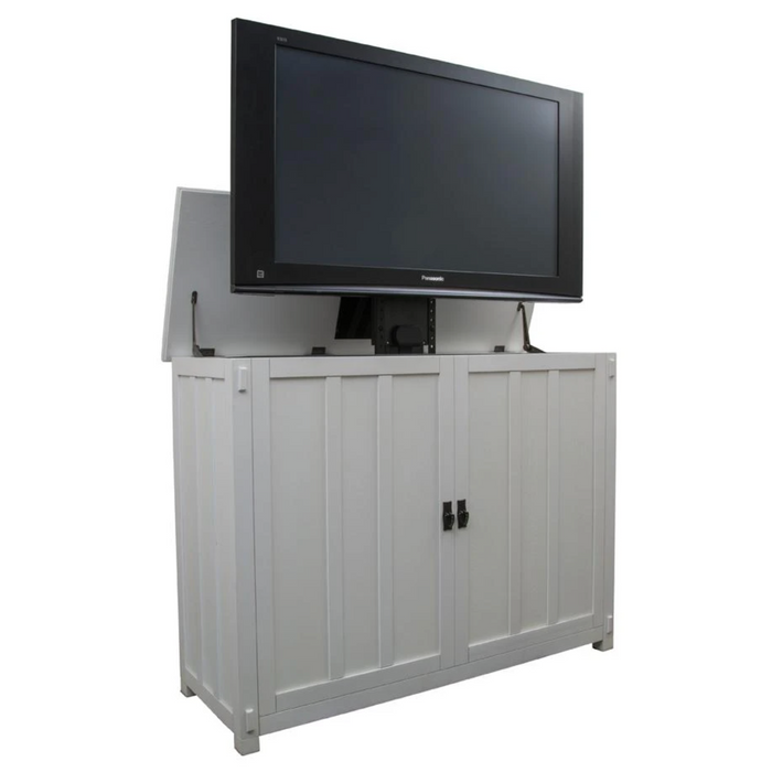 Touchstone Elevate White Mission Style TV Lift Cabinet- 50" Flat Screen TV 72013