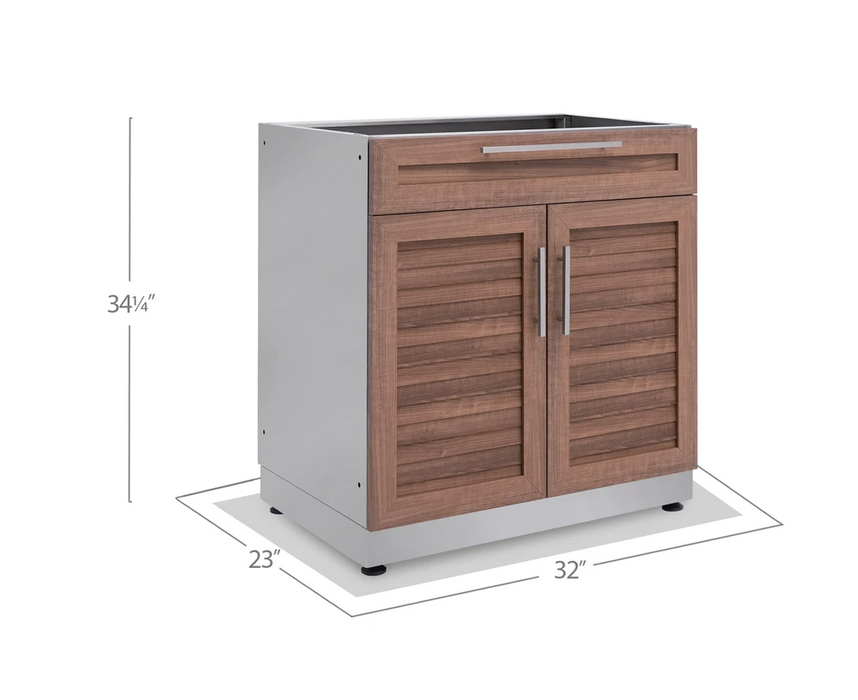 NewAge Products Outdoor Kitchen Stainless Steel Grove 32" 2 Door with Drawer Cabinet 65614