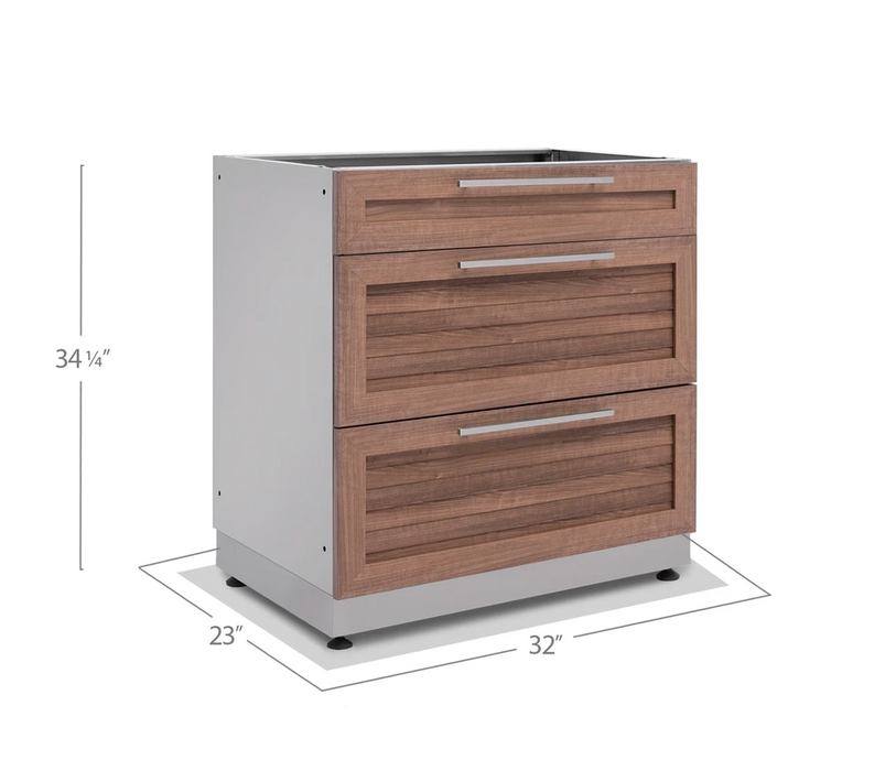 NewAge Products Outdoor Kitchen Stainless Steel Grove 3 Drawer Cabinet 65602