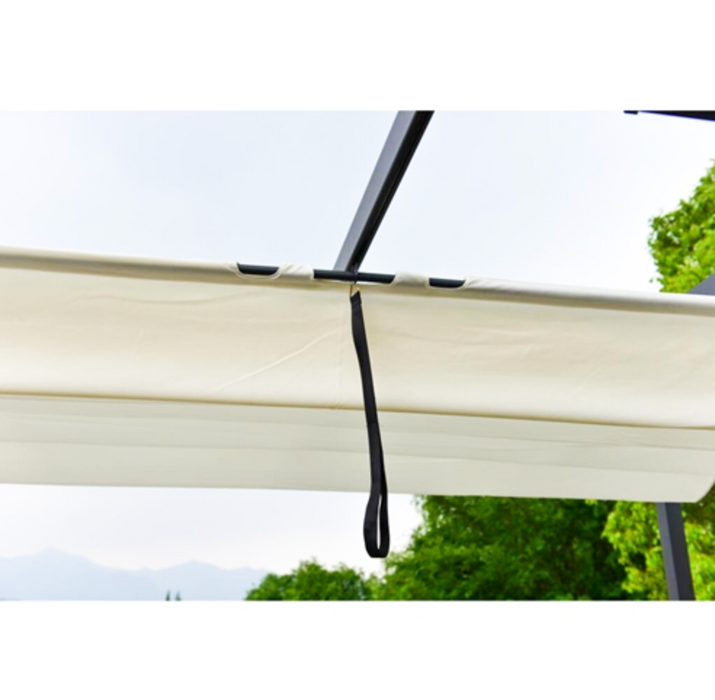 Aleko Aluminum Outdoor Retractable Canopy Pergola - 13 x 10 Ft - Cream White Color