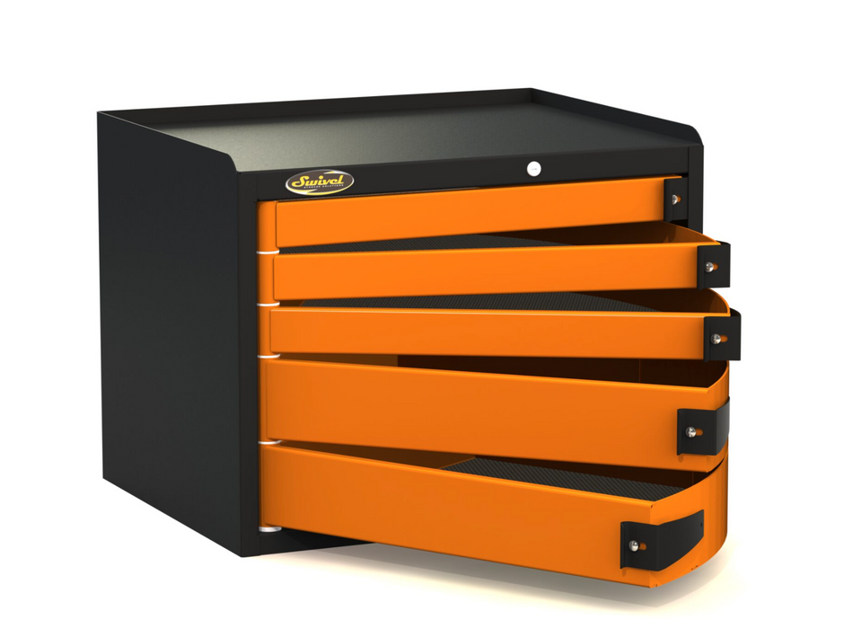 Swivel Storage Modular Pro 22 Bench Top Storage Cabinets 5 Drawers PRO222405