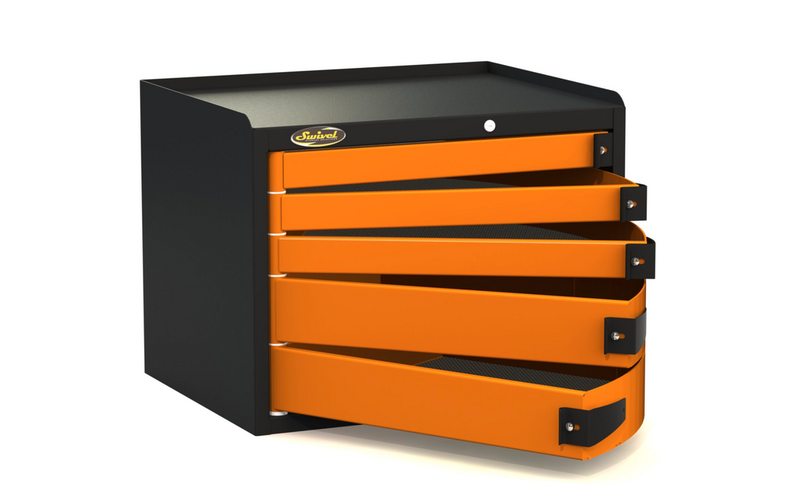 Swivel Storage Modular Pro 22 Bench Top Storage Cabinets 5 Drawers PRO222405