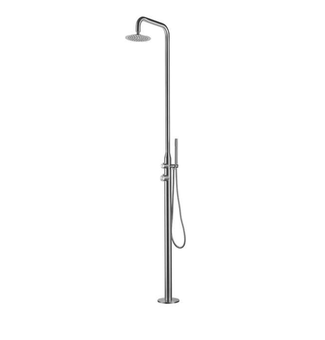 Heatgene Outdoor Shower with Body Jets & Handheld Shower Head for Poolside/Patio Drench Shower