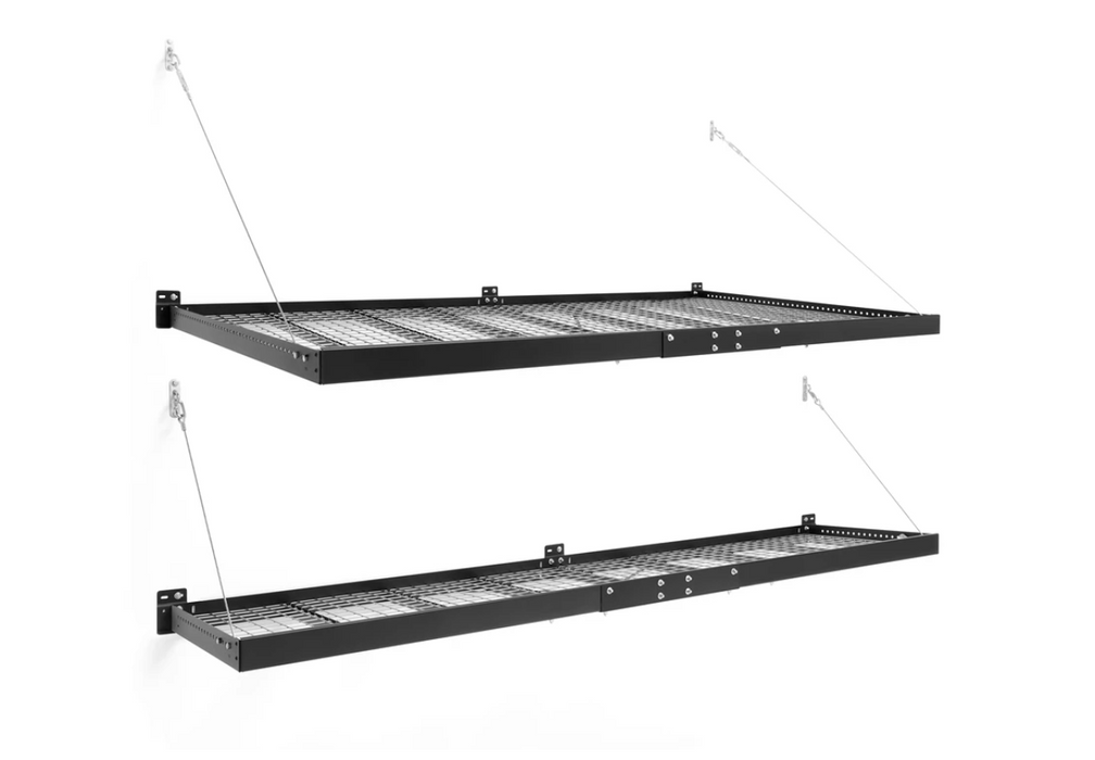 Newage Pro Series 4 ft. x 8 ft. and 2 ft. x 8 ft. Wall Mounted Steel Shelf Set