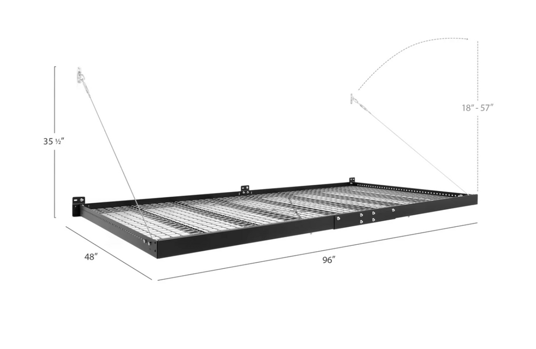 Newage Pro Series 4 ft. x 8 ft. and 2 ft. x 8 ft. Wall Mounted Steel Shelf Set