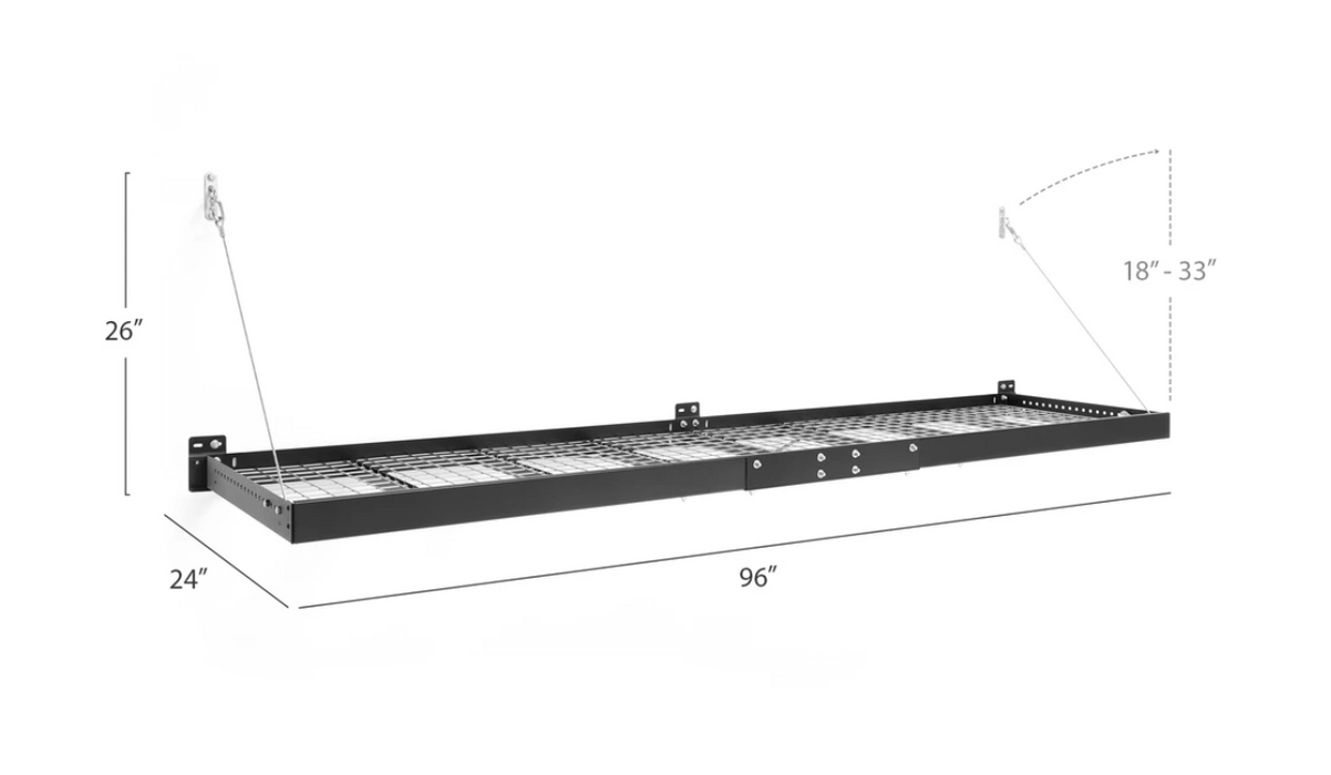 Newage Pro Series 4 ft. x 8 ft. and 2 ft. x 8 ft. Wall Mounted Steel Shelf Set