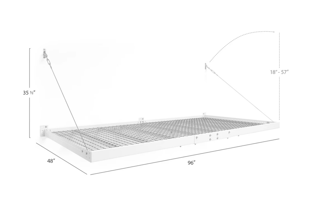 Newage Pro Series 4 ft. x 8 ft. and 2 ft. x 8 ft. Wall Mounted Steel Shelf Set