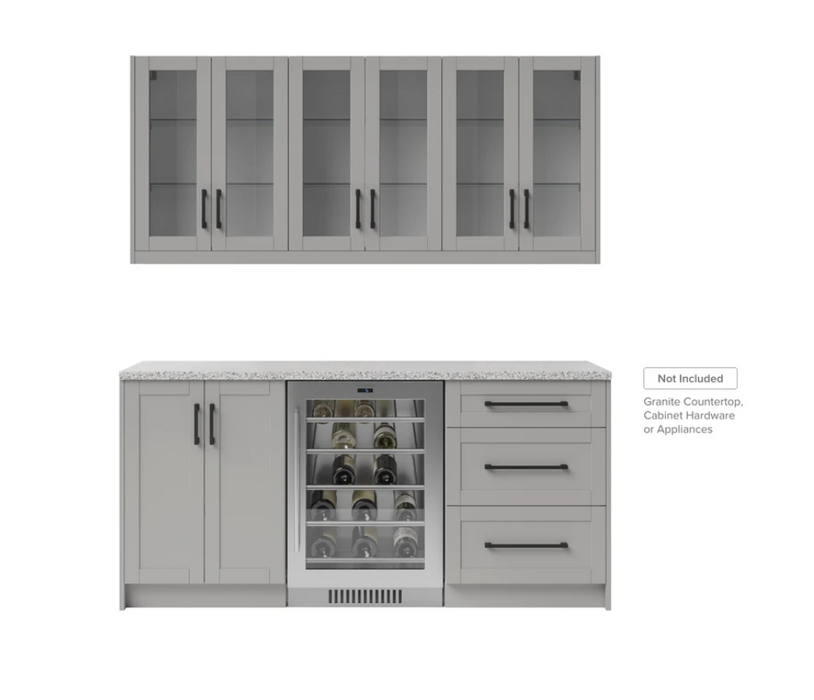 NewAge Home Bar 5 Piece Cabinet Set with Drawer Cabinet - 24 Inch 86271