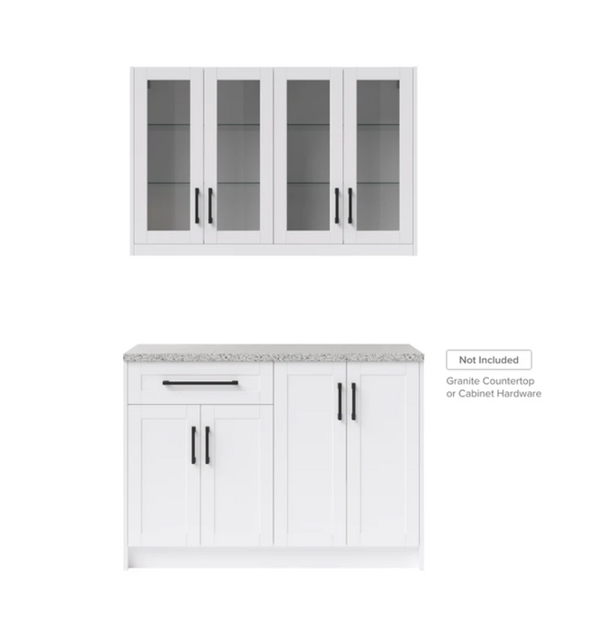 NewAge HOME BAR 4 Piece Cabinet Set with Glass Doors Cabinets - 24 Inch 86267