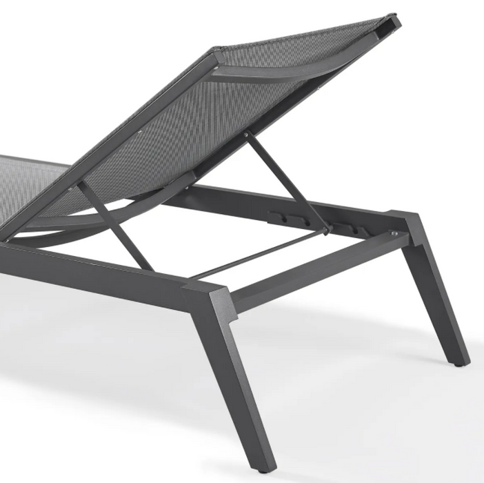 HARBOUR LOOP STACKING SUN LOUNGE (BATYLINE SEAT) ALUMINUM ASTEROID