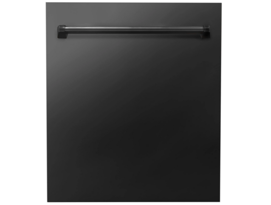 ZLINE Bundle 48" Kitchen Package with Black Stainless Steel Dual Fuel Range, Convertible Vent Range Hood and Dishwasher (3KP-RABRH48-DW)