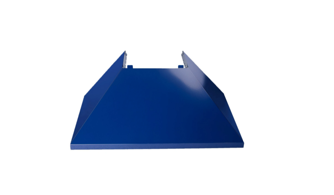 ZLINE Ducted DuraSnow® Stainless Steel Range Hood with Blue Gloss Shell (8654BG)