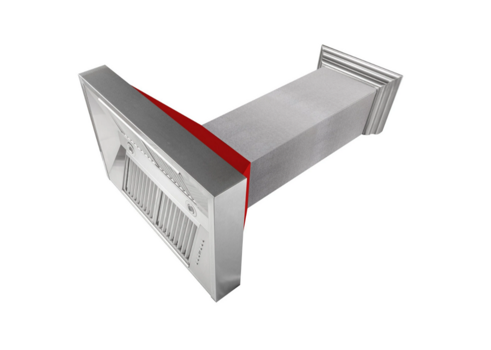 ZLINE Ducted DuraSnow® Stainless Steel Range Hood with Red Matte Shell (8654RM)
