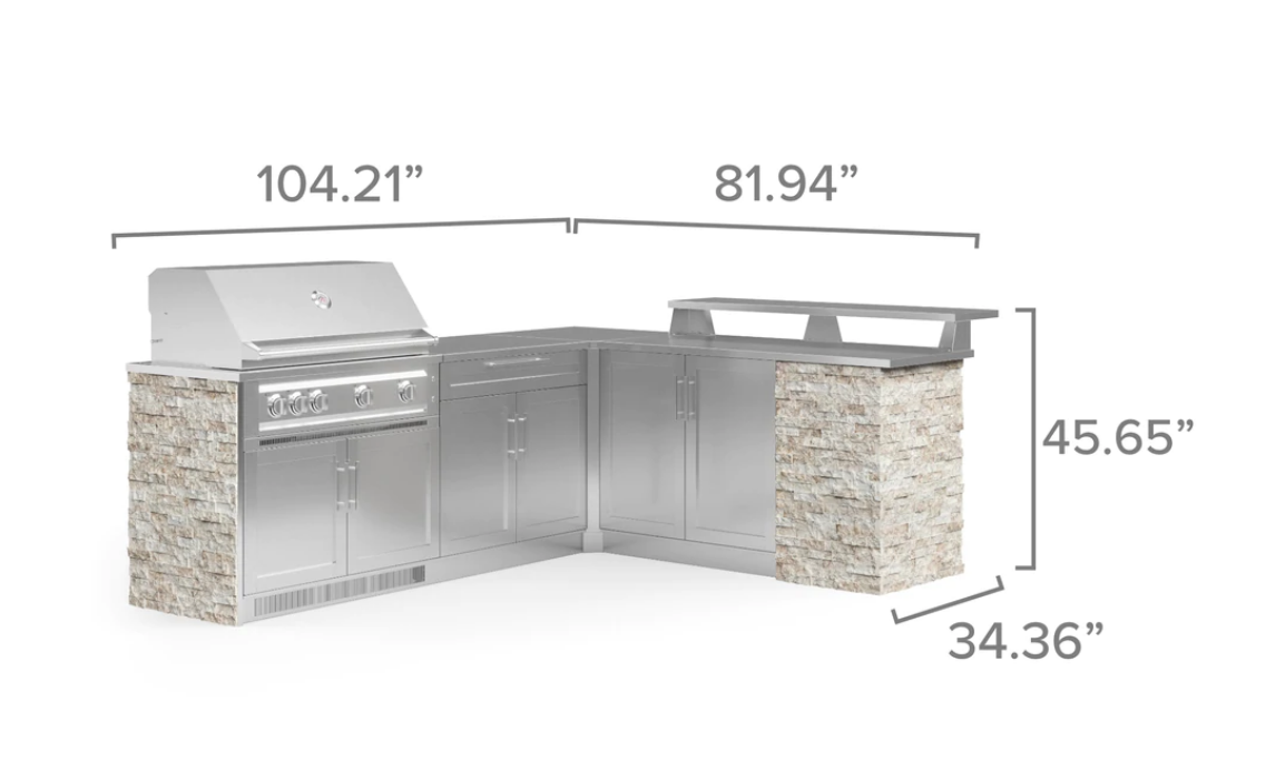 NEWAGE Outdoor Kitchen Signature Series 10 Piece Cabinet Set With Grill 69434