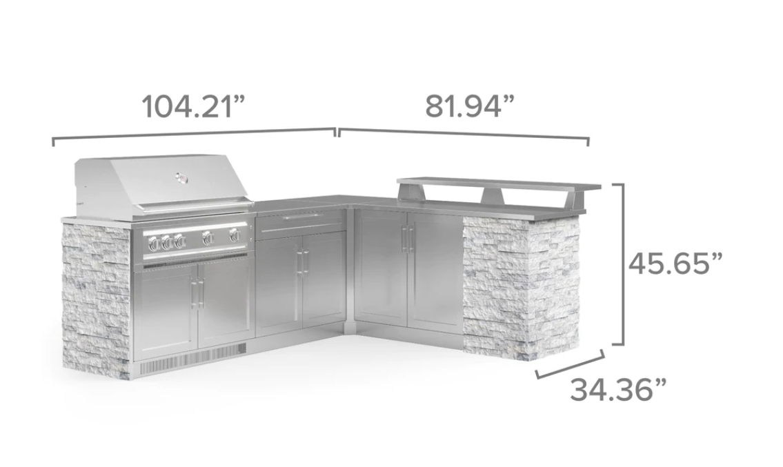 NEWAGE Outdoor Kitchen Signature Series 10 Piece Cabinet Set With Grill 69434