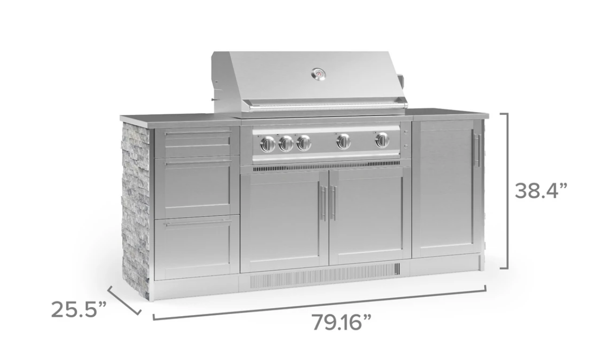 NEWAGE Outdoor Kitchen Signature Series 6 Piece Cabinet Set with Grill