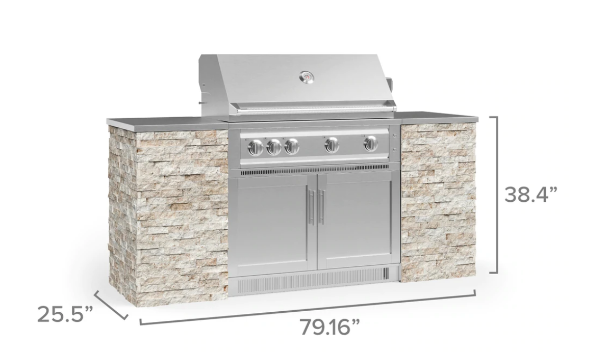 NEWAGE Outdoor Kitchen Signature Series 6 Piece Cabinet Set with Grill