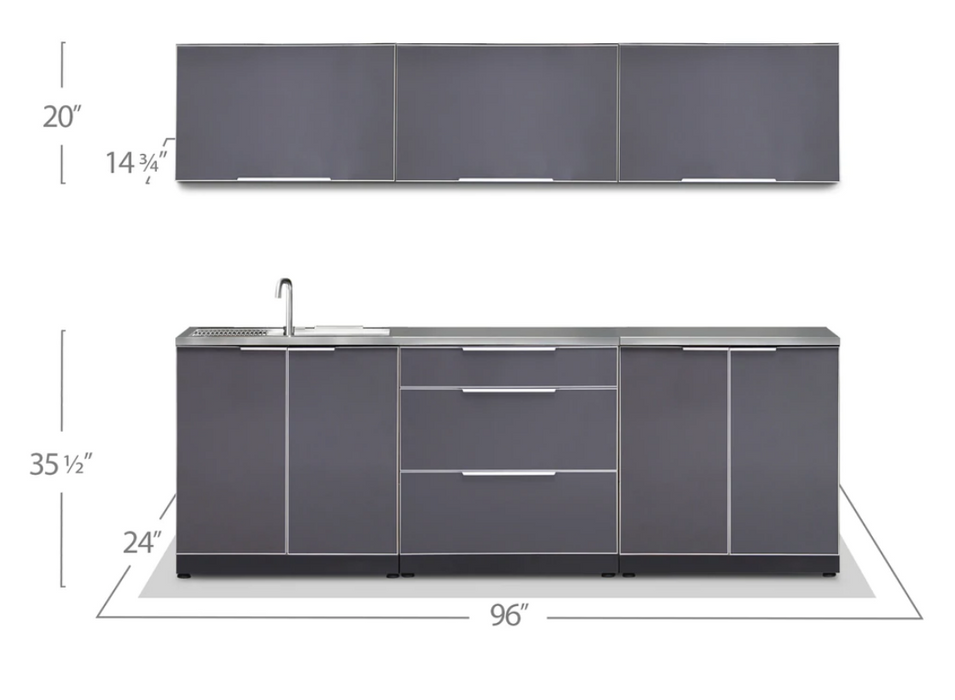 NEWAGE Outdoor Kitchen Aluminum 6 Piece Cabinet Set 66250