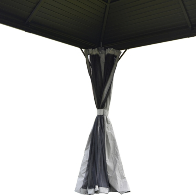 ALEKO Aluminum and Steel Hardtop Gazebo with Mosquito Net - 10 x 10 Feet - Black