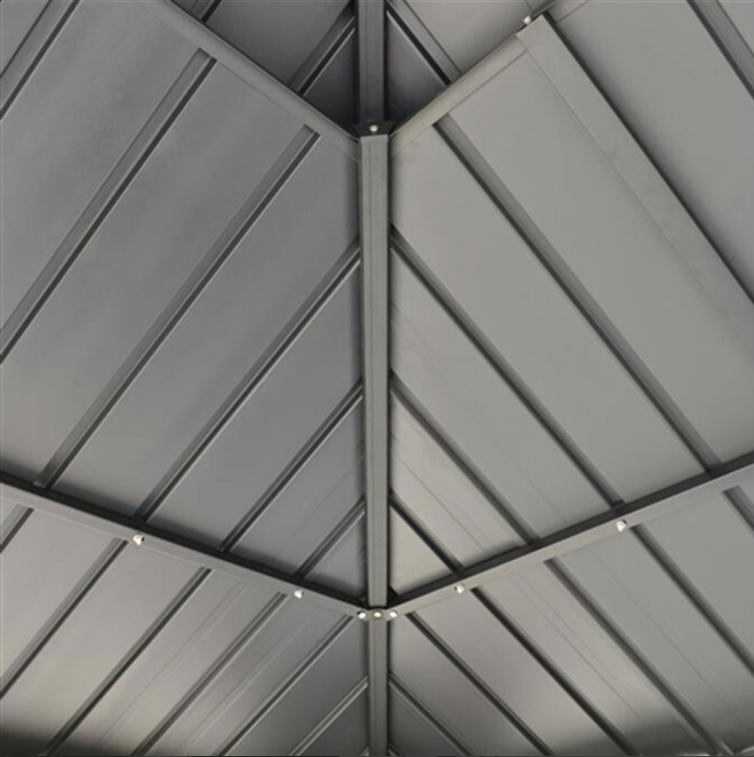 ALEKO Double Roof Aluminum and Steel Hardtop Gazebo with Mosquito Net - 12 x 10 Feet - Black