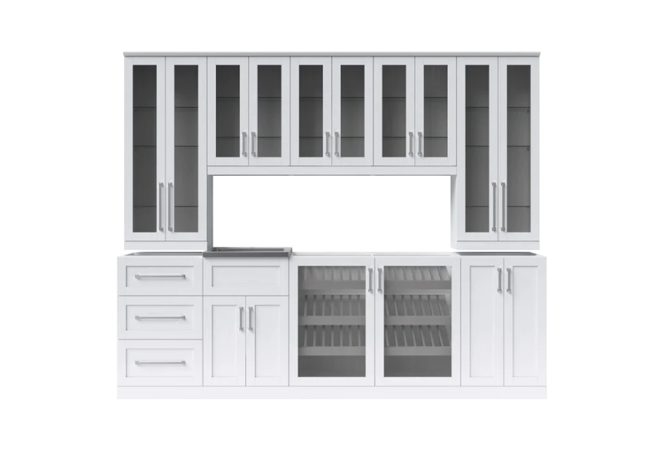 NewAge Home Wet Bar 10 Piece Cabinet Set - 21 Inch 62717